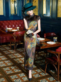 19 mome mulberry silk, Chinese retro style long Qipao