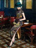 19 mome mulberry silk, Chinese retro style long Qipao