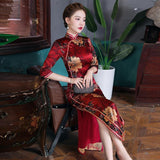 19 mome mulberry silk, floral pattern long Qipao