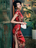 19 mome mulberry silk, floral pattern, high-end long Qipao