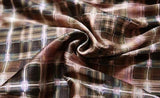 19 mome mulberry silk, plaid pattern, Mid-length Qipao dress