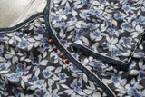 Dark Blue Floral Print Cheongsam Dress (Double Layer)