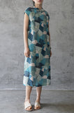 Blue Geometric Print Cheongsam Dress