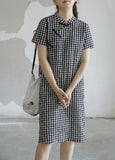 Square Dots Cheongsam Dress