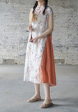 Pink Floral Print Cheongsam Dress