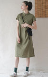 Polka Dots Cheongsam Dress (Army Green)