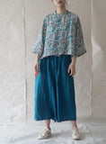 Turquoise Floral Cheongsam Top